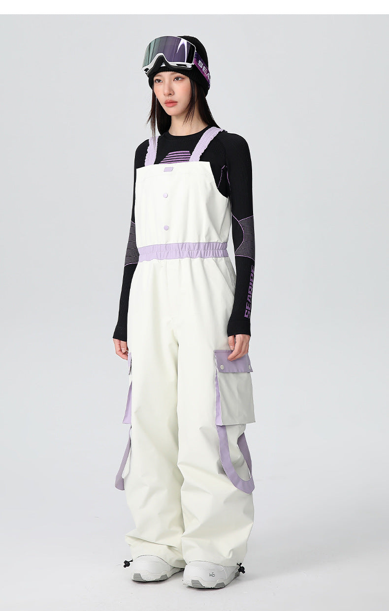 Women's Strap Ski Bib Pants Snow Overalls