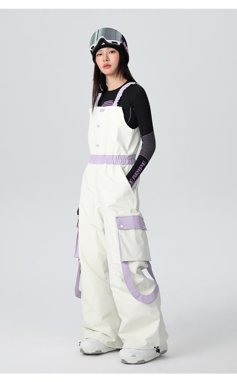 Women's Strap Ski Bib Pants Snow Overalls