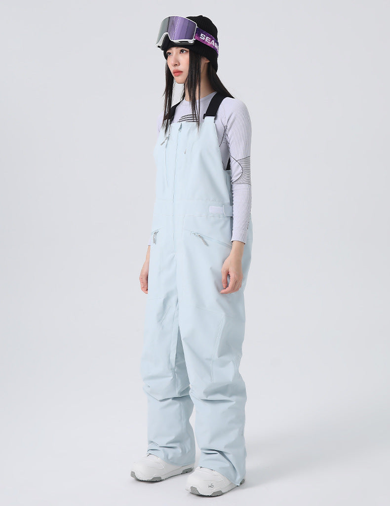 Women's Ski Overalls 3L Windproof Snowboard Bibs Pants