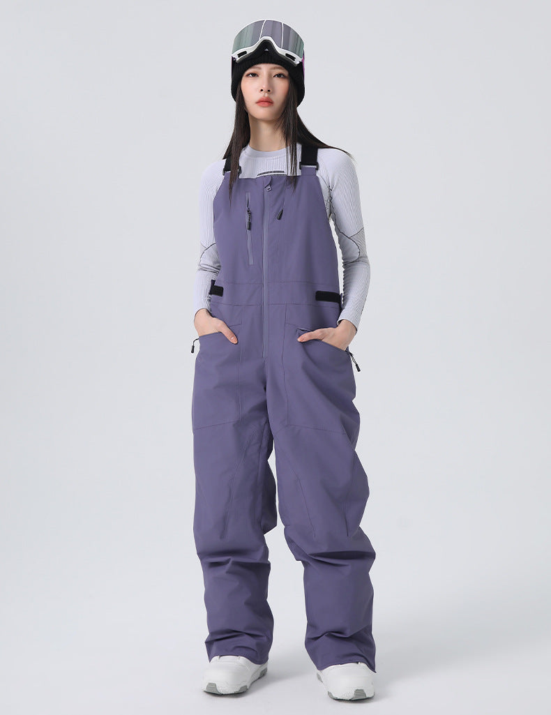 Women's Ski Overalls 3L Windproof Snowboard Bibs Pants