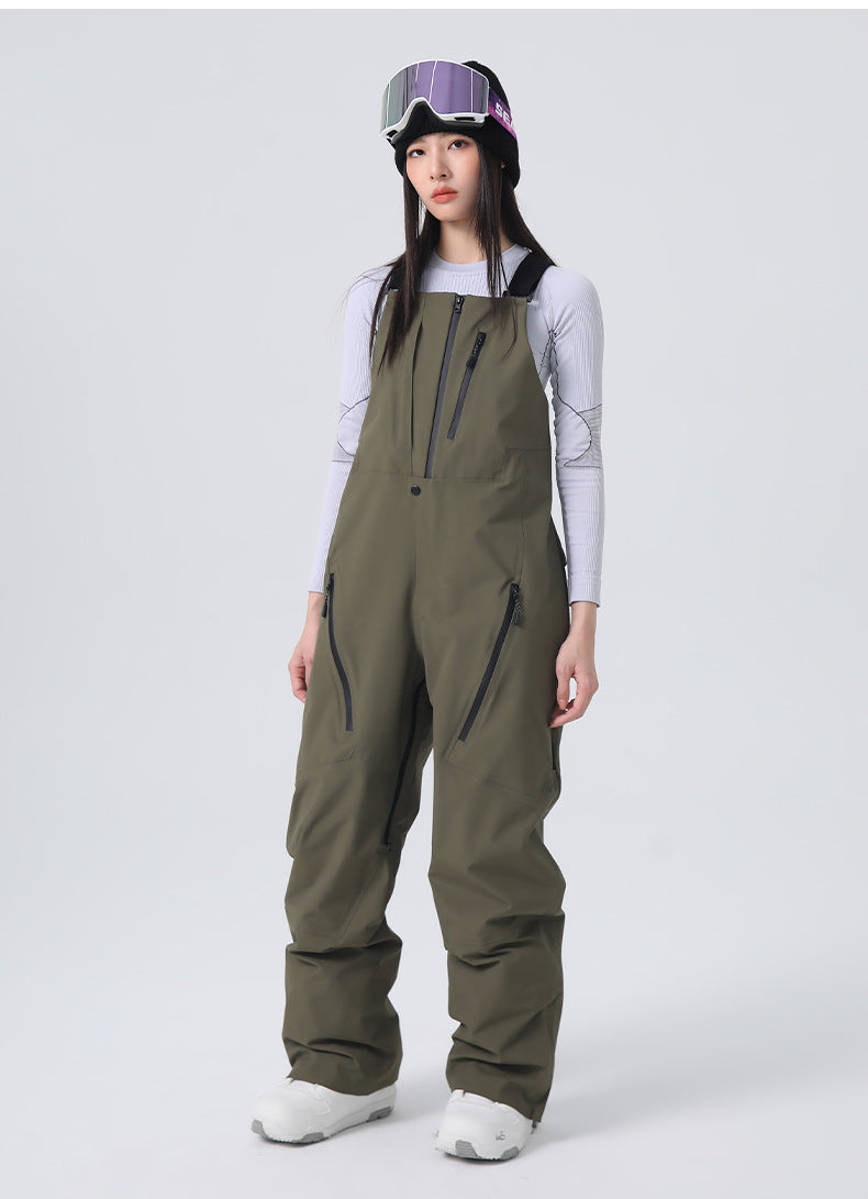 Unisex Urban Trek Durable Baggy Snow Bibs Overalls