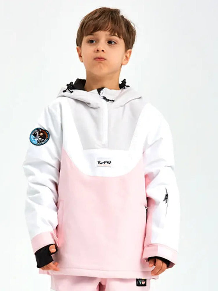 Unisex Anorak Snow Ski Jacket Kids Insulated Half-zip Snow Pullover 