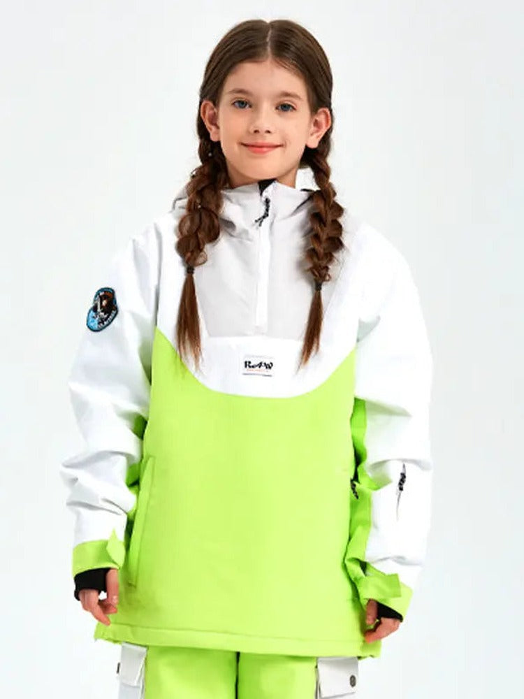 Unisex Anorak Snow Ski Jacket Kids Insulated Half-zip Snow Pullover 