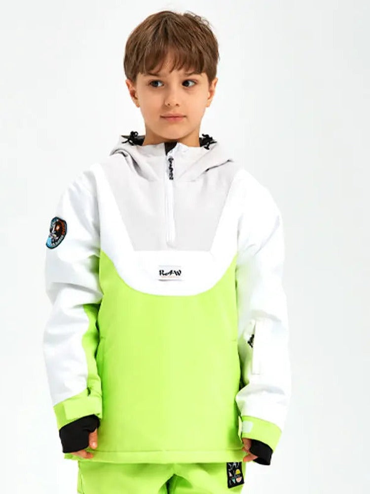 Unisex Anorak Snow Ski Jacket Kids Insulated Half-zip Snow Pullover 