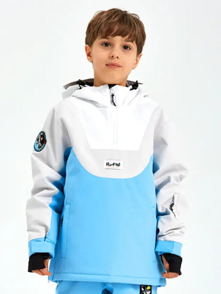 Unisex Anorak Snow Ski Jacket Kids Insulated Half-zip Snow Pullover 