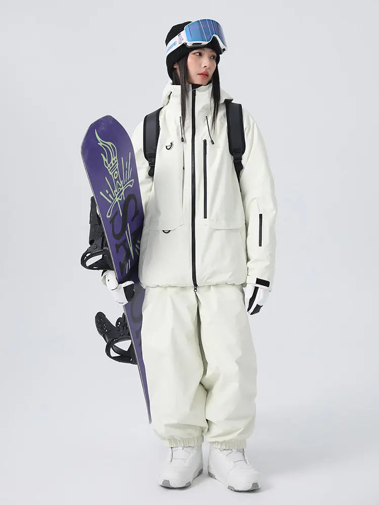 Unisex Sporty All-Weather Snow Suits Baggy Snowsuits 