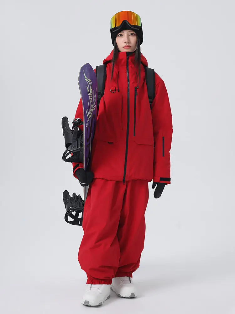 Unisex Sporty All-Weather Snow Suits Baggy Snowsuits 