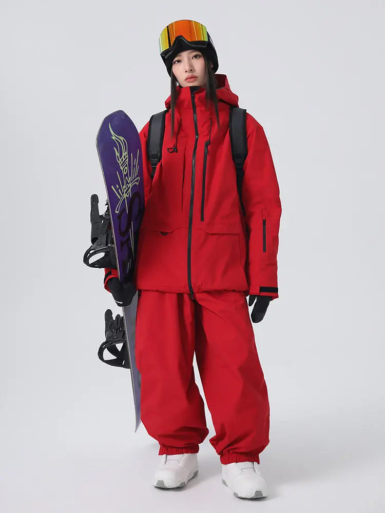 Unisex Sporty All-Weather Snow Suits Baggy Snowsuits 