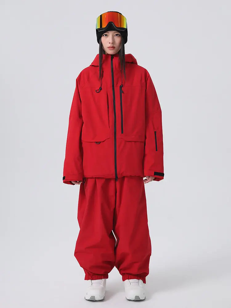 Unisex Sporty All-Weather Snow Suits Baggy Snowsuits 