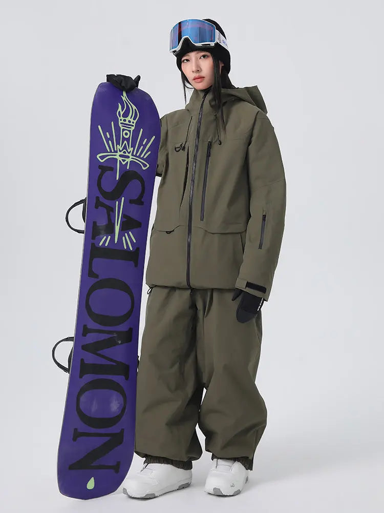 Unisex Sporty All-Weather Snow Suits Baggy Snowsuits 