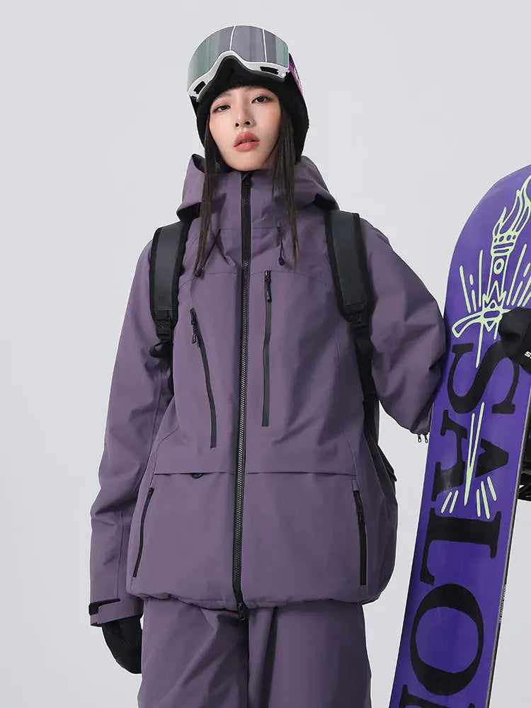 Women's Baggy Snow Jacket Cool Mountain Freeride Ski Jacket 
