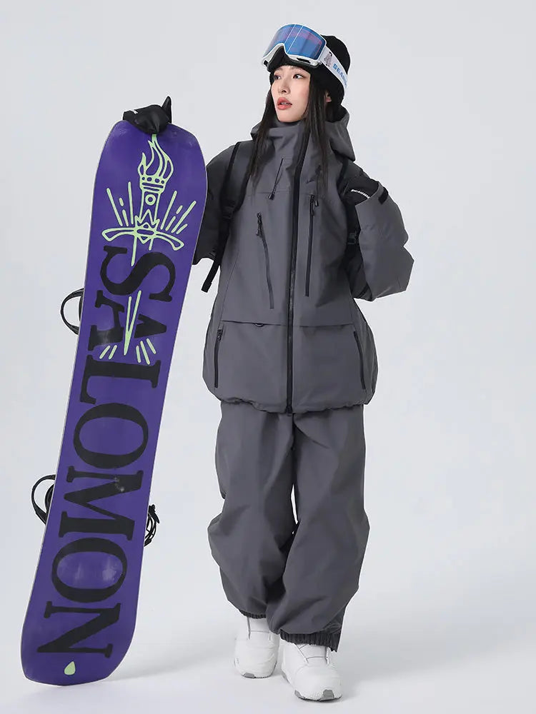 Women's Pro 3L Freeride Snowboard Snow Suits Baggy Snow Outwear 