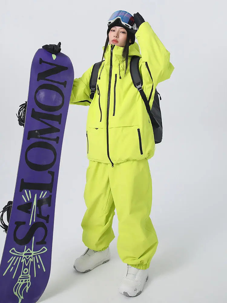 Women's Pro 3L Freeride Snowboard Snow Suits Baggy Snow Outwear 
