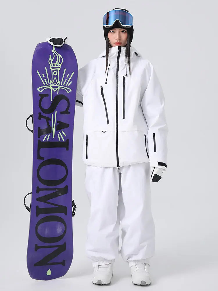 Women's Pro 3L Freeride Snowboard Snow Suits Baggy Snow Outwear 