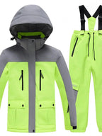 Youth Hooded Snow Jackets & Bibs Pants 2 Pieces HOTIANSNOW