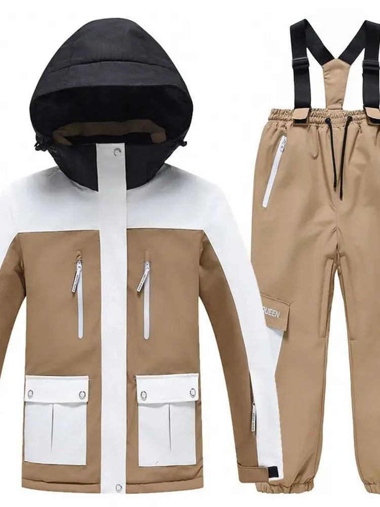 Youth Hooded Snow Jackets & Bibs Pants 2 Pieces HOTIANSNOW
