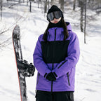 Unisex Color-Block Ski Jacket | Hooded Shell Snowboard Coat