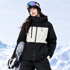 Unisex Color-Block Ski Jacket | Hooded Shell Snowboard Coat