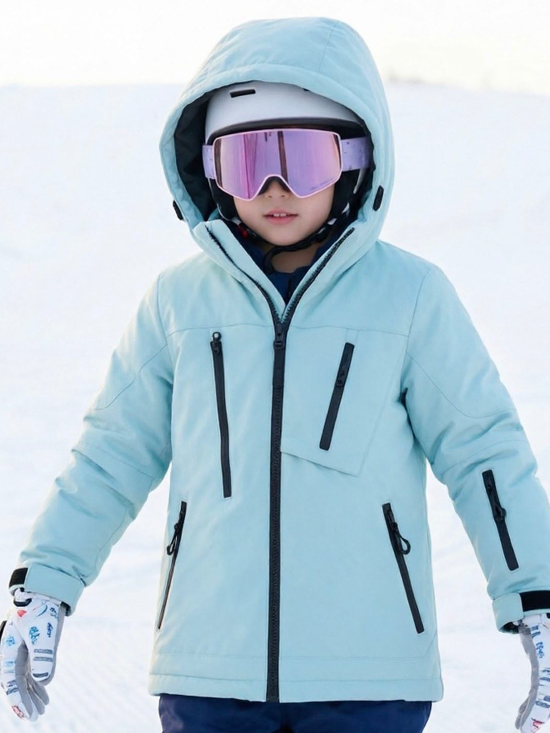 kids solid color snow jacket view 5
