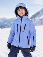kids solid color snow jacket view 9