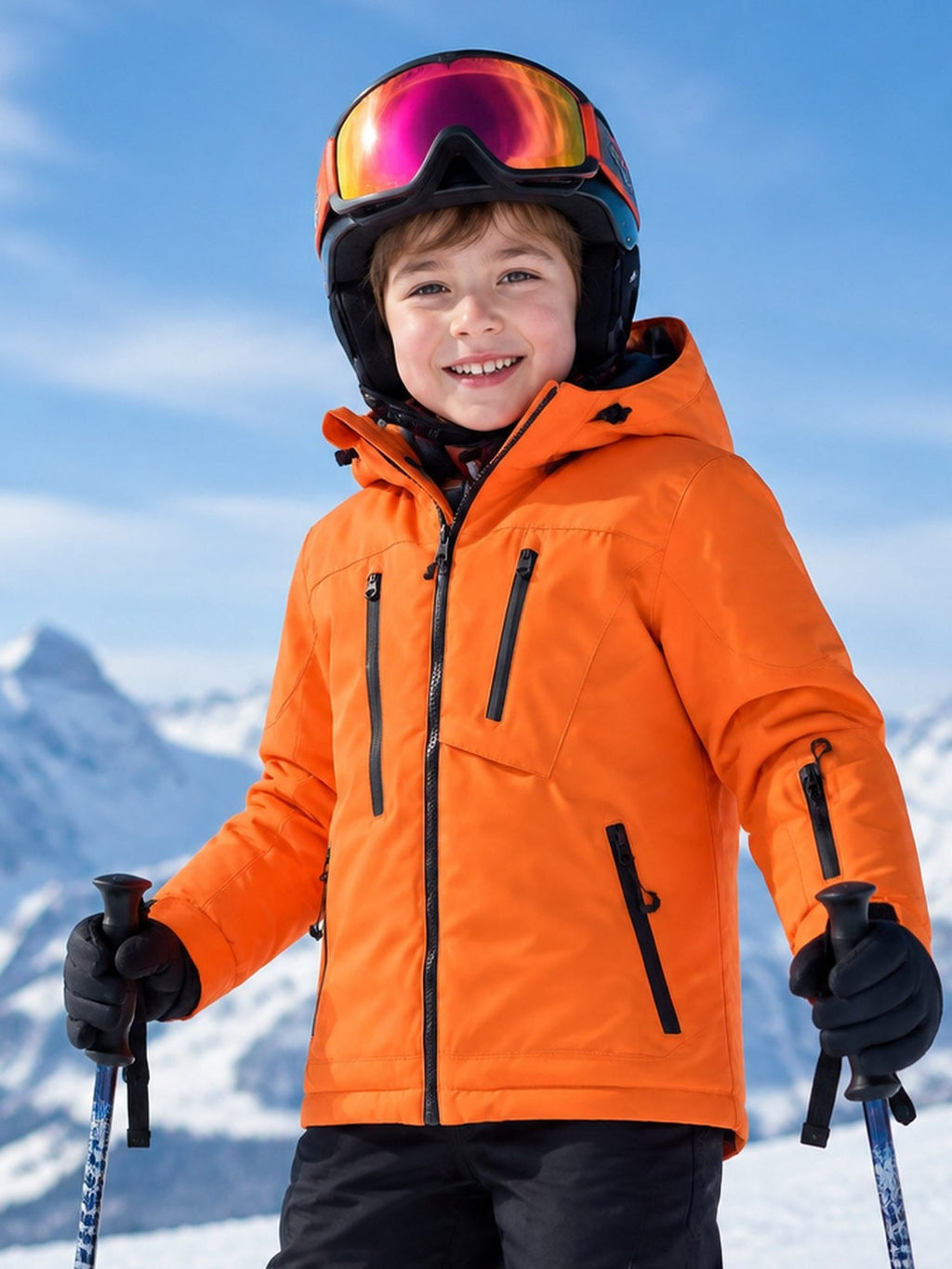 kids solid color snow jacket view 12