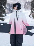 women's hooded ski jacket pink front