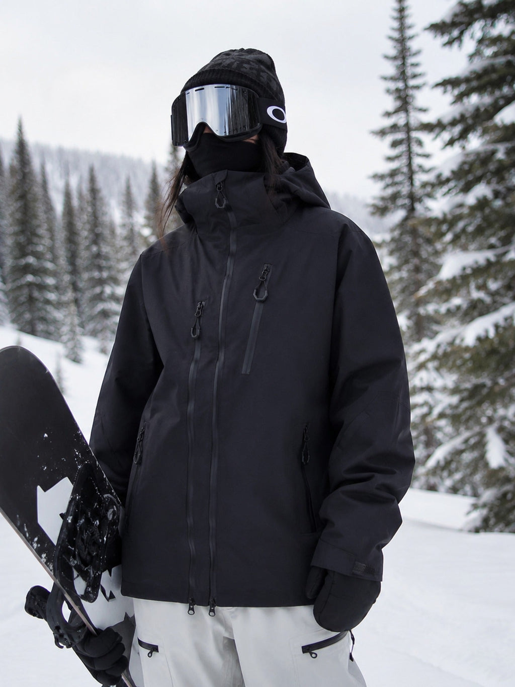 black insulated snow jacket