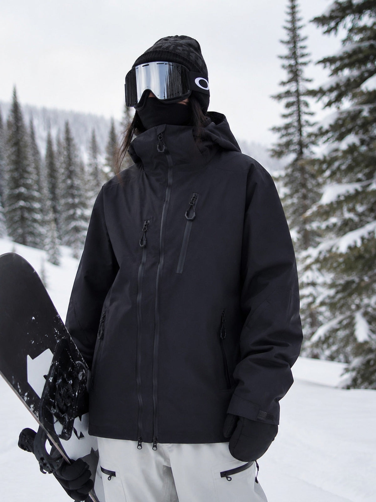 black insulated snow jacket