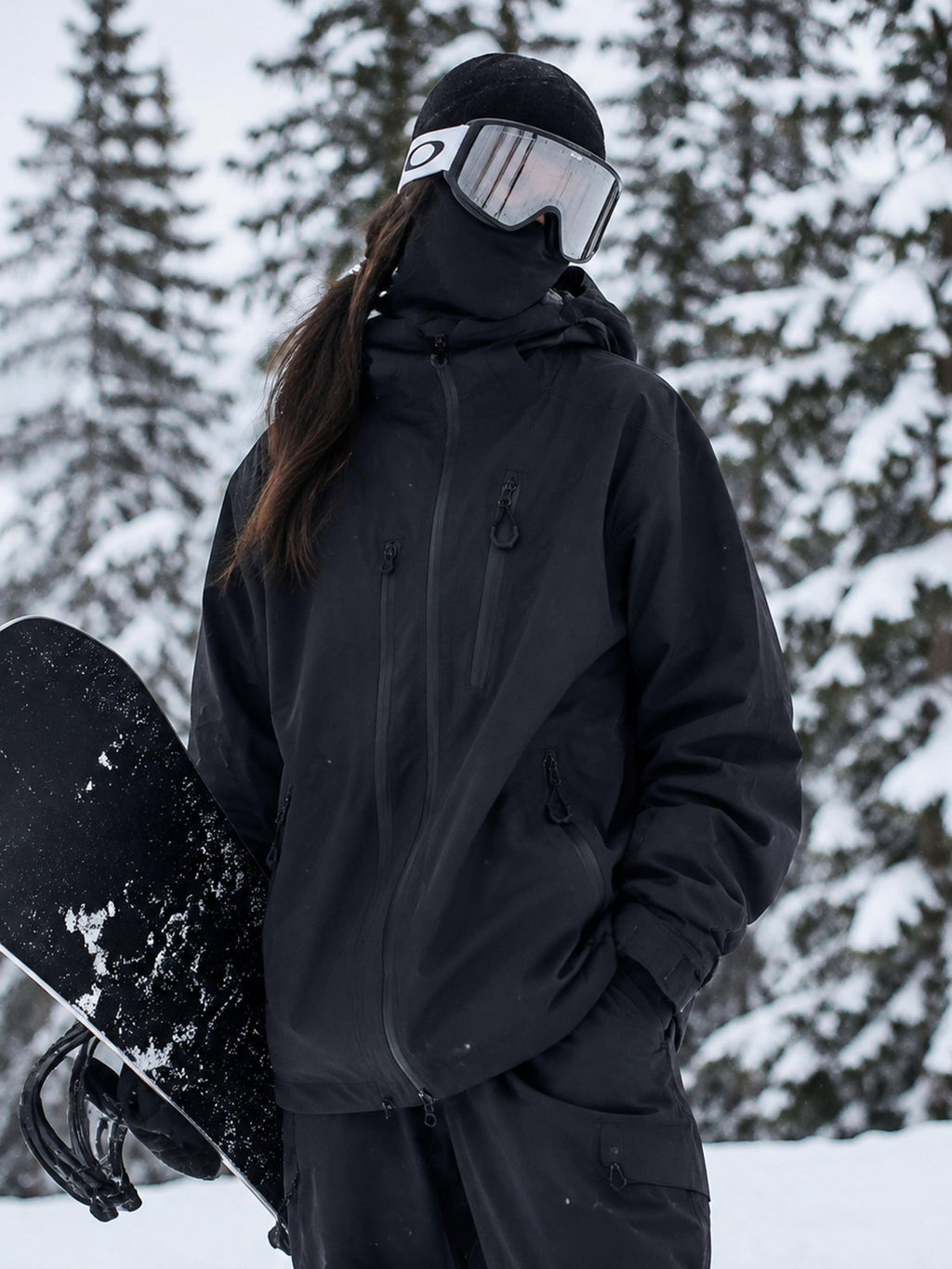 black ski jacket back view
