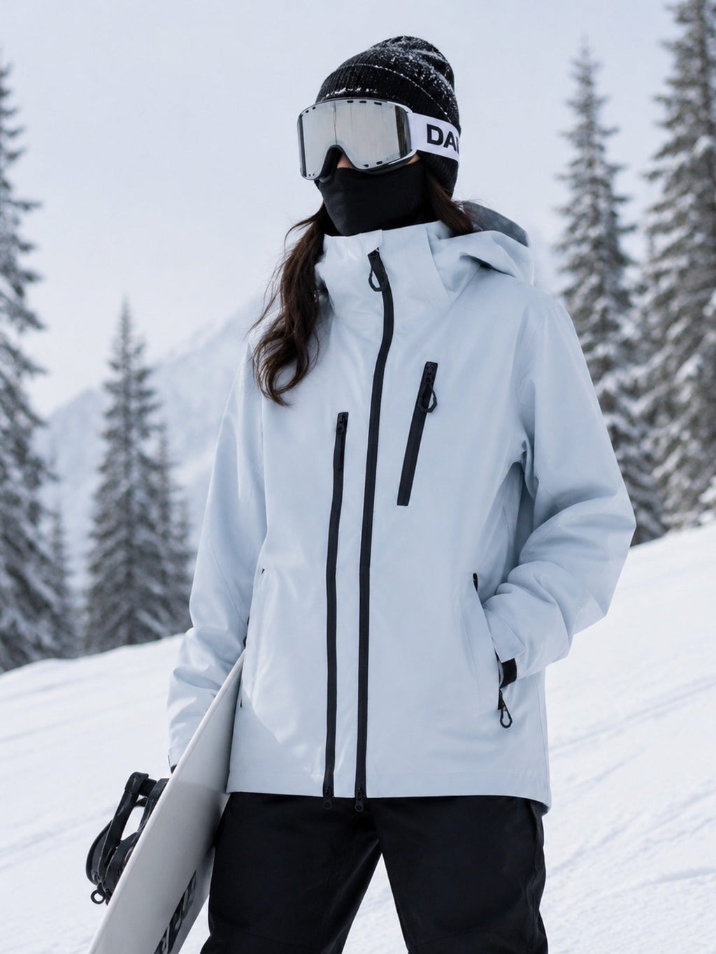 light blue insulated snow jacket