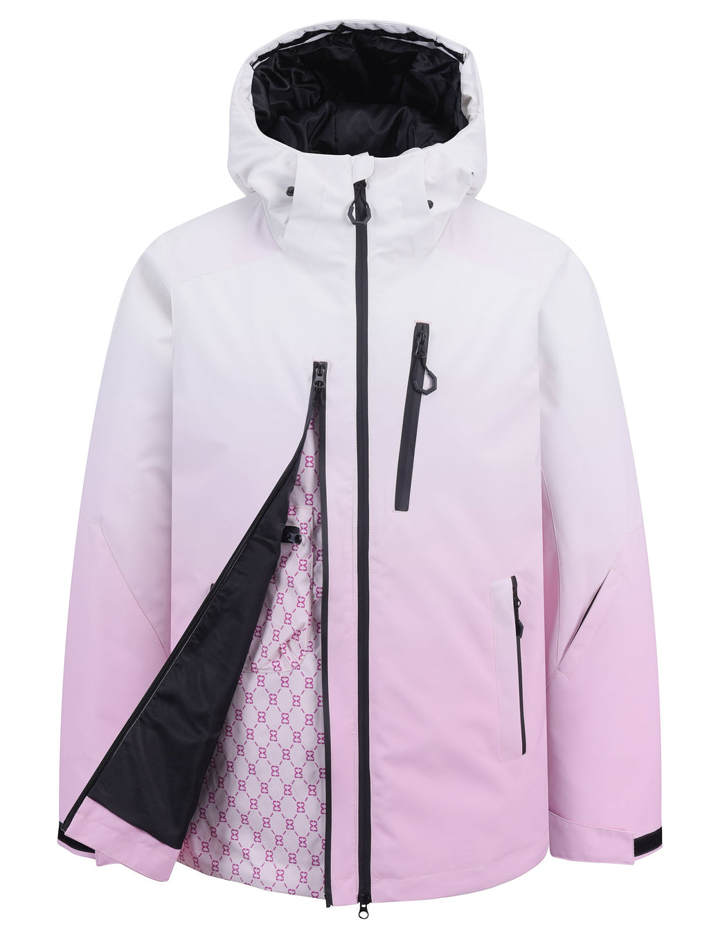 pink ski jacket flat view