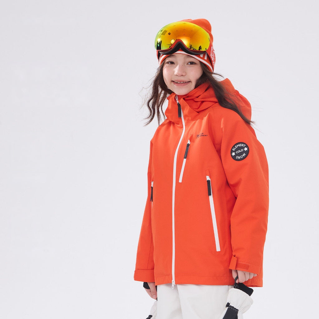 Child modeling the Kids' 3L shell ski jacket outdoors