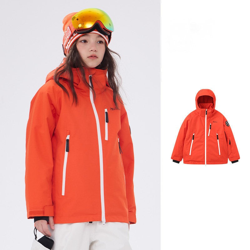 Kids' 3L shell ski jacket flat lay product view