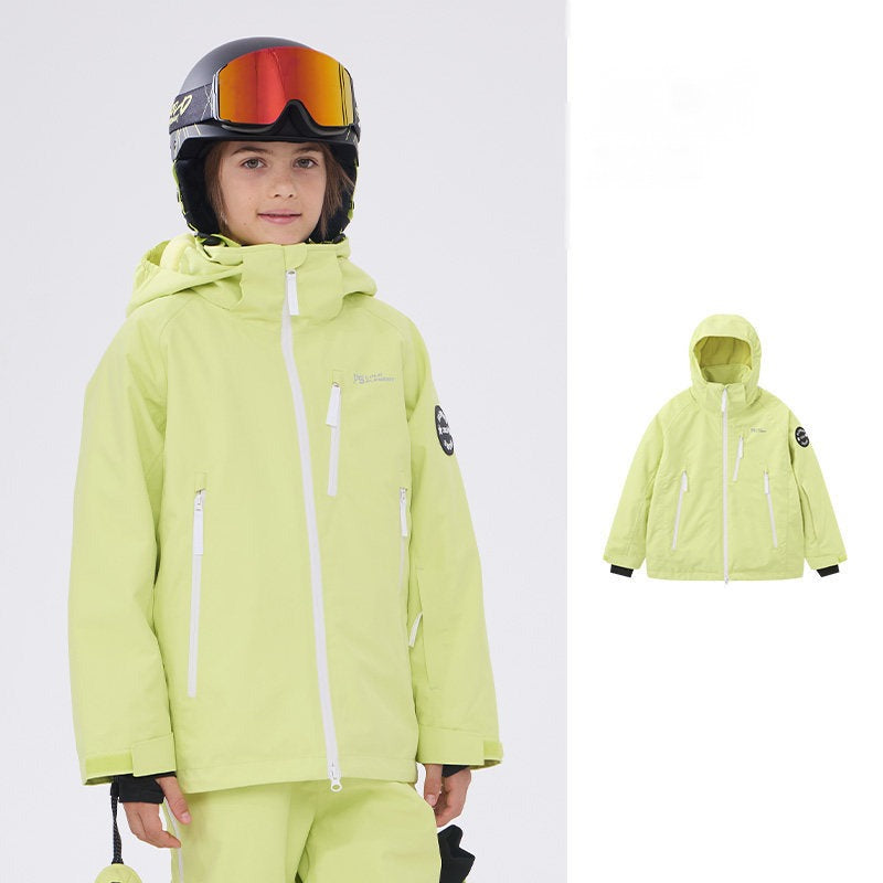 Kids' 3L shell ski jacket flat lay product view