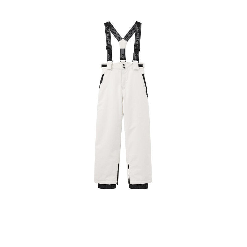 Kids' 3L Seam-Sealed Insulated Ski Bibs in White