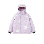 Light purple kids 3L ski jacket flat product view
