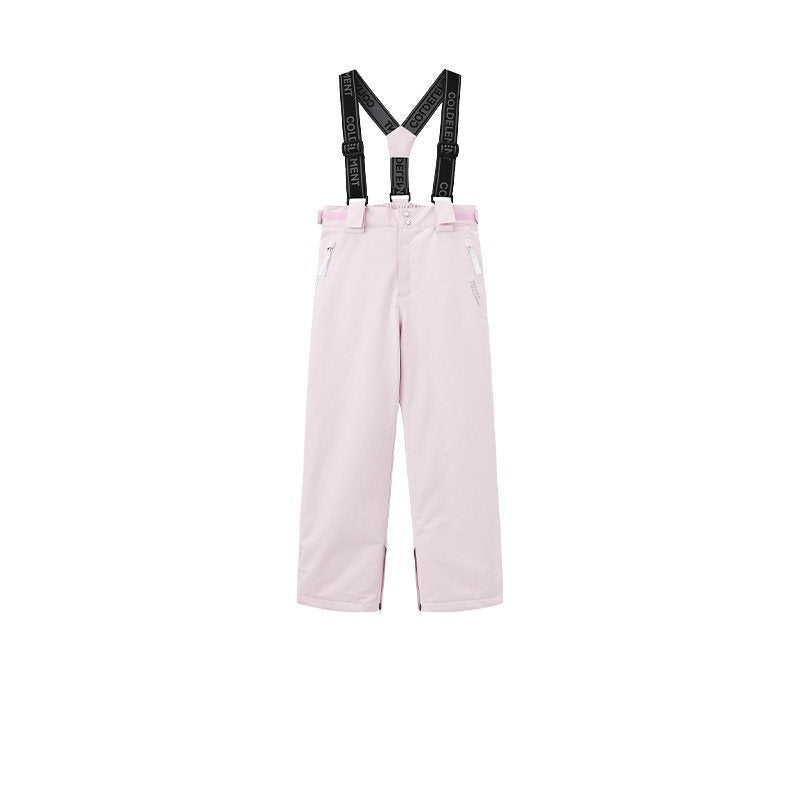 Kids' 3L Seam-Sealed Insulated Ski Bibs in Pink