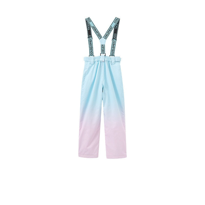 Kids' 3L Seam-Sealed Insulated Ski Bibs in Pink & Blue