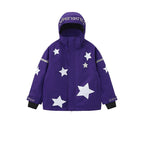 Purple kids 3L ski jacket flat product view