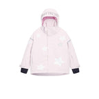 Light pink kids 3L ski jacket flat product view